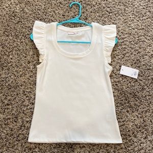 NWT SO ribbed tank top with ruffle sleeve